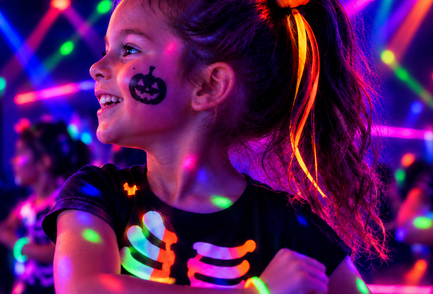 Neon Glow Party Pumpkin Smile